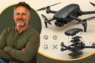 drone cad, uav enclosure, drone parts 3d modeling, drone prototype cad model