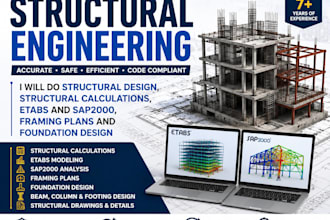 do structural design, structural calculations, etabs and sap2000, framing plan