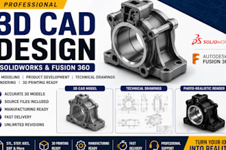 design  3dproducts, cad models, technical drawings, and renderings in solidworks