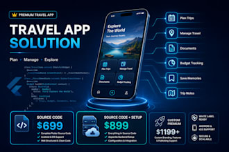 provide a premium flutter travel app with  appwrite backend