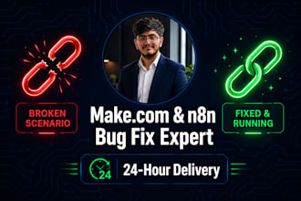fix or debug your makedotcom or n8n automation scenario