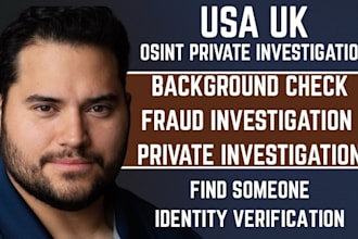 provide private detective, background check, osint, and find someone