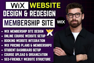 create wix membership site online course website member portal booking website