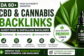 do white hat SEO cbd guest post, high dr and da cbd backlink