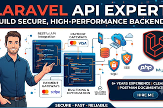 develop secure restful API in laravel or node js and fix bugs