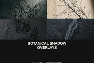 create photoshop overlay botanical shadow backgrounds