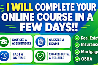 support with online course, real estate course, and insurance course