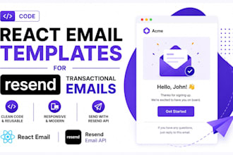 code react email templates for resend transaction emails