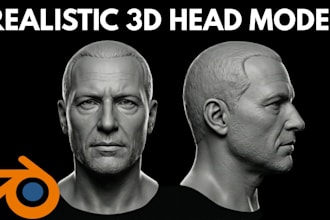 sculpt 3d head model 3d bust 3d face likeness 3d portrait sculpture for printing