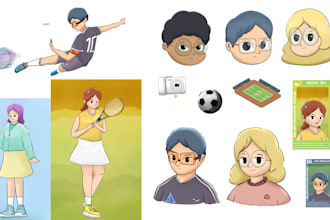 design a personalized character in a cartoony style