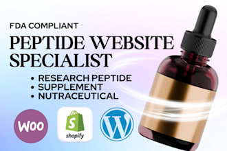 design supplement website peptide store nutraceutical ecommerce site peptide web
