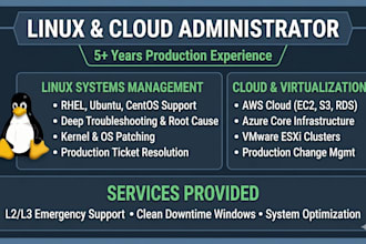 provide linux administration, azure and vmware support