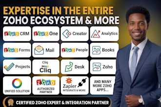 setup zoho CRM, zoho one creator, analytics, form, mail people for your business