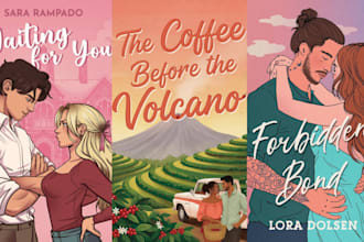 illustrate romance book cover, amazon KDP cover design