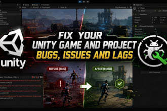 fix bugs, errors or reskin your unity game