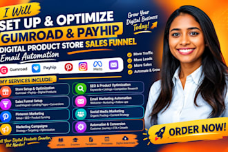 setup audit gumroad payhip digital products store sales funnel email automation