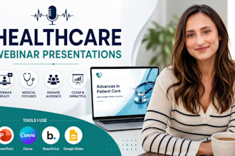 healthcare webinar presentation design, medical webinar slides, seminar PPT
