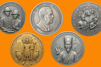 sculpt printable 3d coin model, bas relief, nft stl for 3d printing
