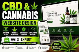 design cbd website, cannabis website and wix cbd store