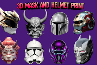 create 3d print and paint cosplay 3d mask 3d helmet wearable mask helmet model