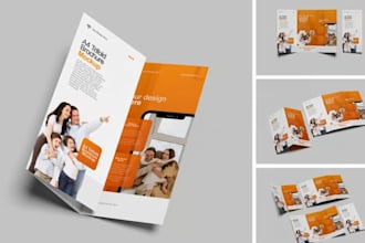 design trifold brochure leaflet pamphlet for business marketing and promotion