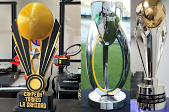 design a 3d trophy model, award stl file, medal and badge for 3d printing