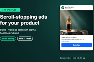 create ai ad creatives for your ecommerce brand, static and video ads