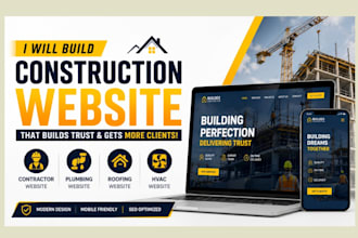 build construction website contractor website roofing construction hvac website