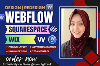 design a professional wix, squarespace, or webflow website