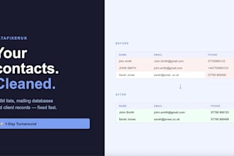 clean and fix your contact or customer database