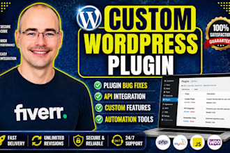 develop custom wordpress plugins, woocommerce plugins and API integration