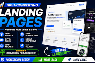 design a high converting landing page, sales funnel, opt in page and lead magnet