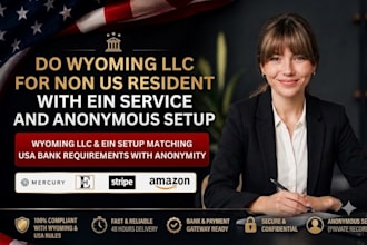 do wyoming llc for non US resident with ein service and anonymous setup