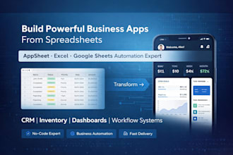 build or fix custom appsheet apps from google sheets