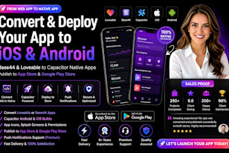 convert base44 or loveable app to capacitor native IOS and android app publish