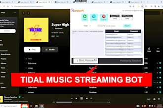 develop apple music bot, spotify streaming bot,  soundcloud bot, music bot