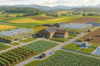 3d green house design ,farm plan landscape design with visualized rendering