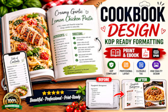 design professional cookbook layout and interior formatting for amazon KDP