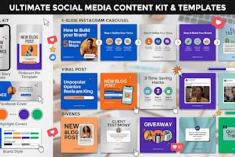 design instagram carousel templates, viral posts, canva designs, social kit