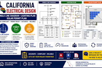 design california single line diagram lighting plan and solar permit plan