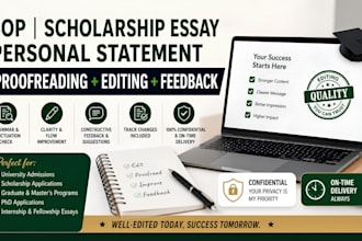 edit and proofread your sop, scholarship essay and personal statement