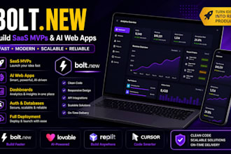 build saas mvp, ai web app, startup app using bolt new