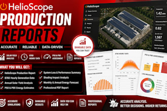 helioscope production report, 8760 data, solar yield analysis, energy report