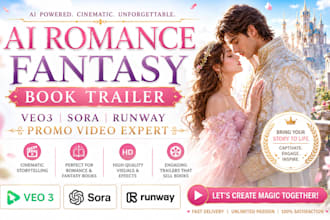 create ai veo3 romance trailer runway fantasy book sora amazon KDP promo video