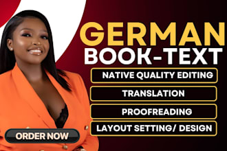 proofread and edit your german book, manuscript ebook or novel, text, document