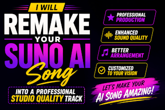 remake your suno ai song into a professional studio quality track