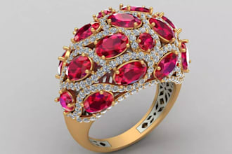design 3d jewelry cad model, wedding bands, stl file for print for manufacturing