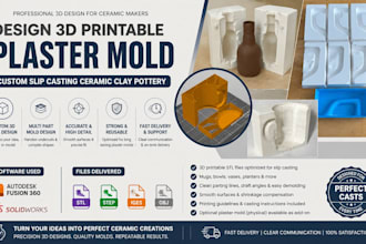 design 3d printable plaster mold custom slip casting ceramic clay pottery