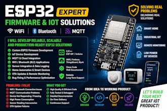 develop esp32 firmware, iot devices, mqtt, wifi and bluetooth projects