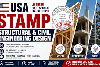 do USA stamp structural and civil engineering design for wood, concrete, steel